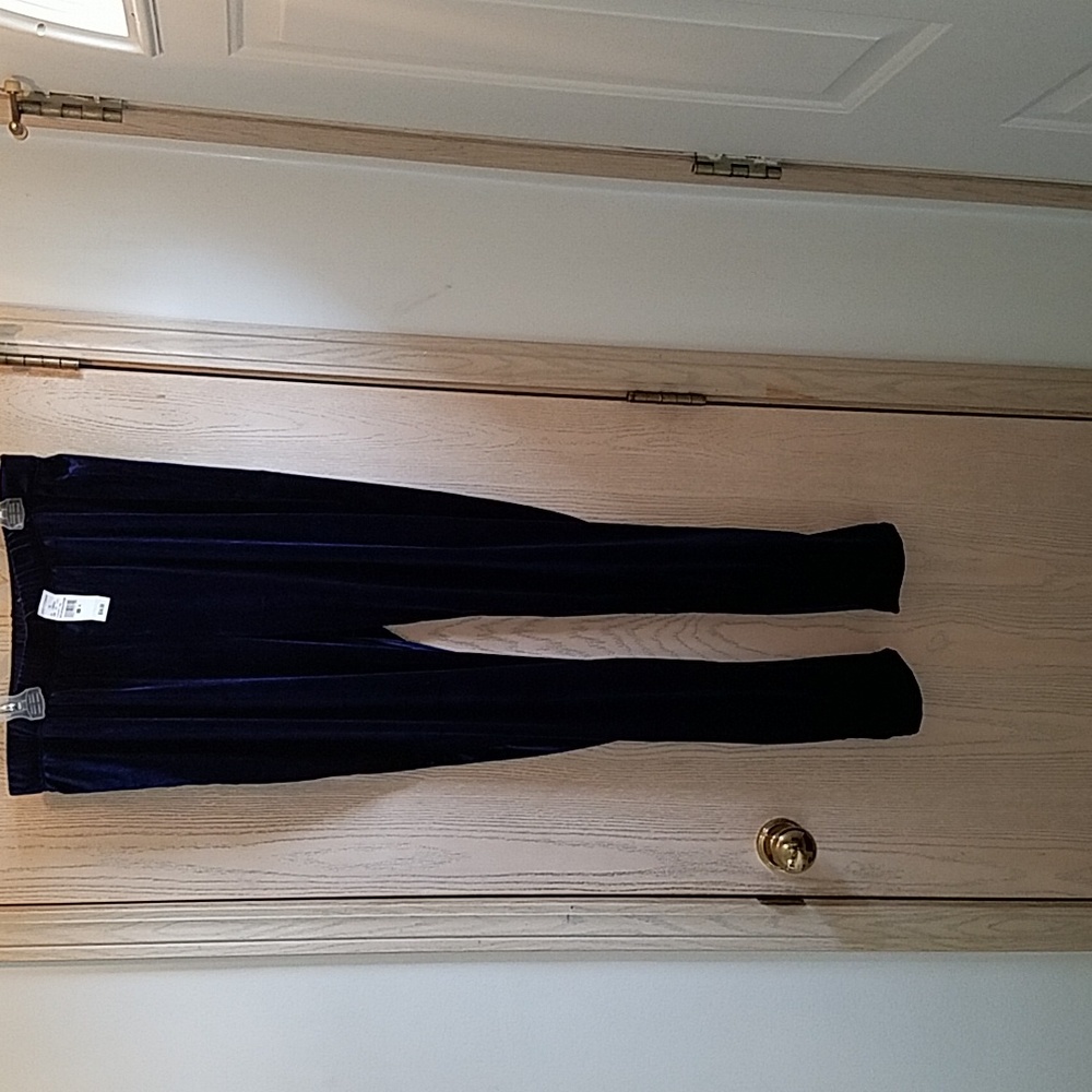 Ashley Stewart velour navy blue leggings sz 1x